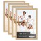 Pack of 4 Natural Picture Frames | Solid Wood | UV-Resistant Acrylic | Easy Gallery Wall Setup